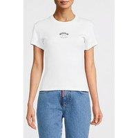 M05Ch1N0 Jeans Baby Rib Logo T-Shirt - White
