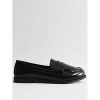 New Look Extra Wide Fit Leather-Look Tassel Loafers - Black