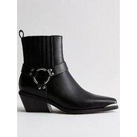 New Look Western Ankle Boots - Black