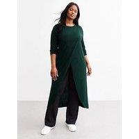 New Look Curves Soft Touch Green Longline Wrap Top