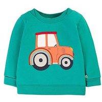 Frugi Boys Tractor Easy On Jumper - Green