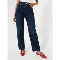 V By Very High Waist Relaxed Jeans - Dark Wash