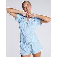 Boux Avenue Hearts Fleece Shortie In A Bag - Blue Mix