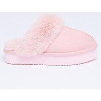 Boux Avenue Platform Suedette Mule - Powder Pink