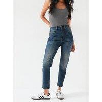 V By Very High Waist Slim Straight Jeans - Dark Wash