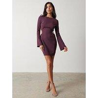 Pretty Lavish Reina Mini Dress - Wine - Red