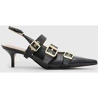 Allsaints Grace Buckle Heels - Black
