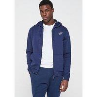 Reebok Men'S Identity Small Logo Fleece Full-Zip Hoodie - Navy