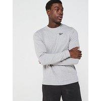 Reebok Men'S Identity Small Logo Long Sleeve Tee - Grey
