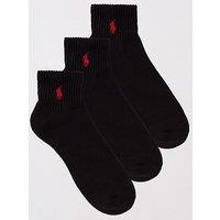 Polo Ralph Lauren 3 Pack Quarter Crew Socks - Black