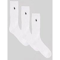 Polo Ralph Lauren 3 Pack Crew Sports Socks - White