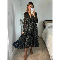 Style Cheat Floral Print Maxi Dress - Green