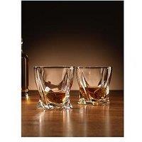 Menkind Twisted Glasses Set Of 2 With Ice Stones