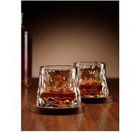 Menkind Rotating Whisky Glasses With Coaster Set Of 2