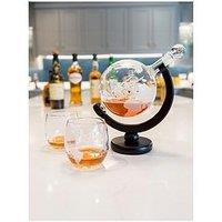 Menkind Globe Decanter With Glasses Set