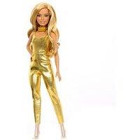 Barbie Fashionistas Doll #222, Petite With Blonde Wavy Hair, Golden Jumpsuit