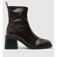 Schuh Briony Heeled Sock Boot - Brown