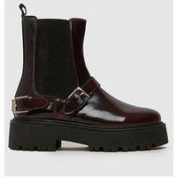Schuh Ariah Leather Buckle Boot - Burgundy