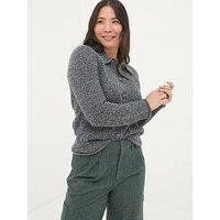 Fatface Natalia Collar Cardigan - Grey