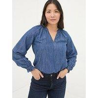 Fatface Pacey Denim Blouse - Blue