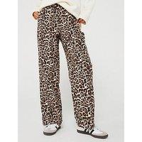 Only Leopard Print Woven Pant - Black