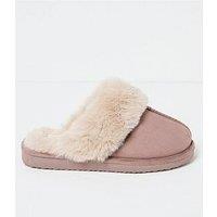 Fatface Kaia Fur Cuff Mules - Grey