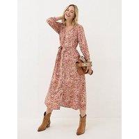 Fatface Estelle Wild Paisley Midi Dress - Pink