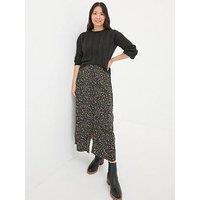 Fatface Arabella Ditsy Marks Skirt - Black