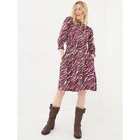 Fatface Krishan Wild Terrain Jersey Dress - Red