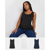 Yours Curve 3 Pack Core Basic Vests - Multi