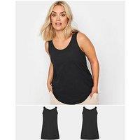 Yours Curve 2 Pack Core Basic Vest - Black