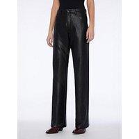 7 For All Mankind Faux Leather Tess Trousers - Black