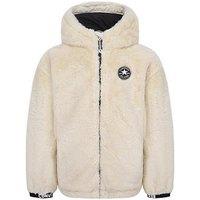 Converse Younger Girls Faux Fur Jacket - Off White