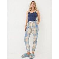 Fatface Cora Check Pyjama Pant - White