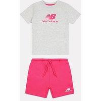 New Balance Infants Jersey Tee And French Terry Short Set - Pink
