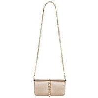 Valentino Materia Small Metallic Clutch Bag With Chain