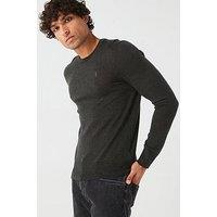 Allsaints Mode Merino Crew Knitted Jumper - Dark Green