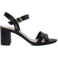 Dune London Wide Fit Merisa Block Heeled Sandal - Black