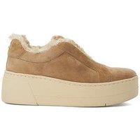 Dune London Esthie Slip-On Shearling Lined Trainers - Light Brown