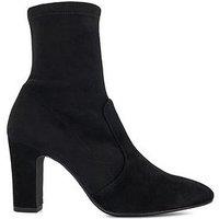 Dune London Wide Fit Optilly Suede Heeled Ankle Boot - Black