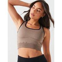 V By Very Seamless Racer Bra Top - Khaki