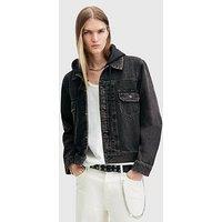 Allsaints Spirit Hooded Denim Jacket - Black