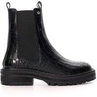 Dune London Preps Leather Chelsea Boot - Black