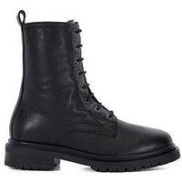 Dune London Prestonne Leather Lace Up Boot - Black