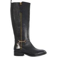 Dune London Wide Fit Taylyn Side Zip Detail Knee High Boot - Black