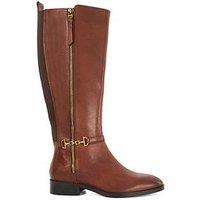 Dune London Wide Fit Taylyn Side Zip Detail Knee High Boot - Light Brown