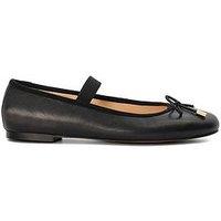 Dune London Helenas Leather Ballet Flat With Elastic Strap - Black