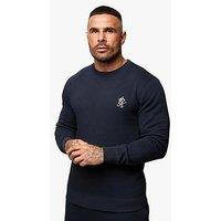 Gym King Mens Fundamental Fleece Crew Top - Navy