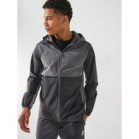 Gym King Mens Advance Tracksuit Top - Black/Fossil Grey