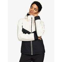 Roxy Women'S Free Jet Colour Block Ski Jacket - Black/Cream